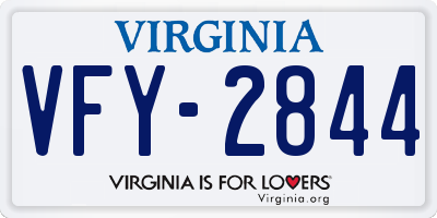 VA license plate VFY2844