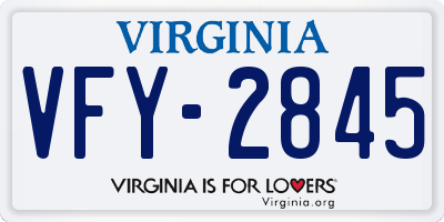 VA license plate VFY2845