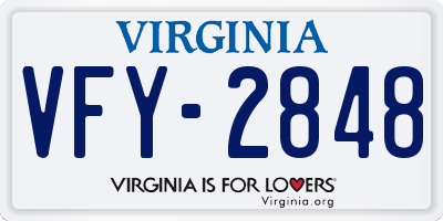 VA license plate VFY2848