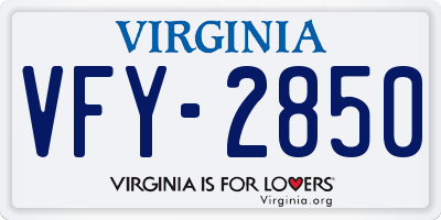 VA license plate VFY2850