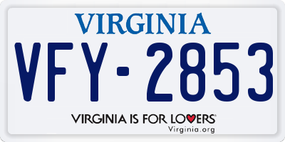 VA license plate VFY2853