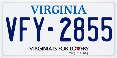VA license plate VFY2855