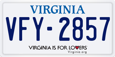 VA license plate VFY2857