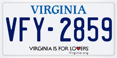 VA license plate VFY2859