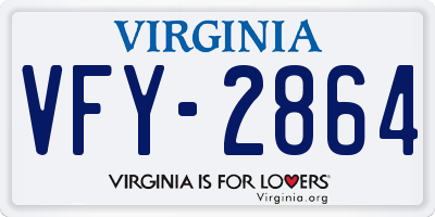 VA license plate VFY2864