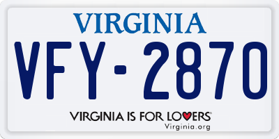 VA license plate VFY2870