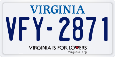 VA license plate VFY2871