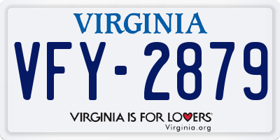 VA license plate VFY2879