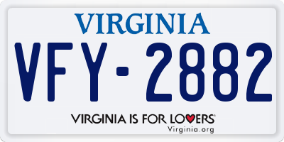 VA license plate VFY2882