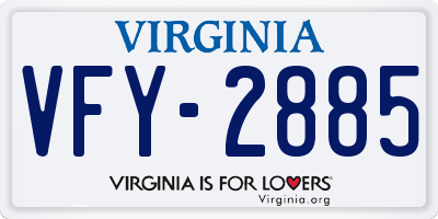 VA license plate VFY2885