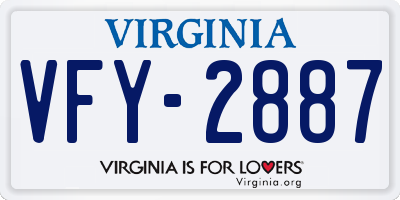 VA license plate VFY2887
