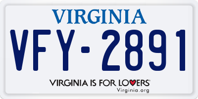 VA license plate VFY2891