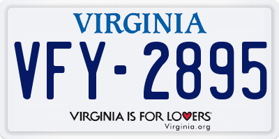VA license plate VFY2895