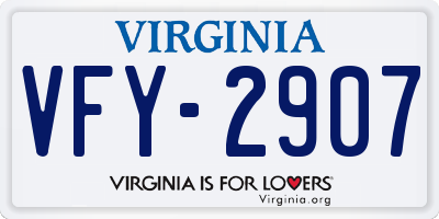 VA license plate VFY2907