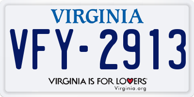 VA license plate VFY2913