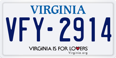 VA license plate VFY2914