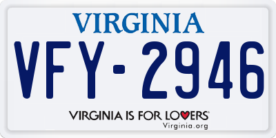 VA license plate VFY2946