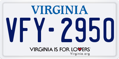 VA license plate VFY2950