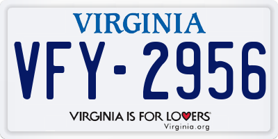 VA license plate VFY2956