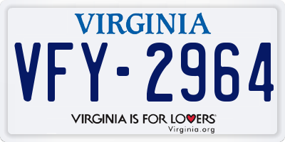 VA license plate VFY2964