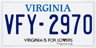 VA license plate VFY2970