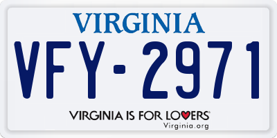 VA license plate VFY2971