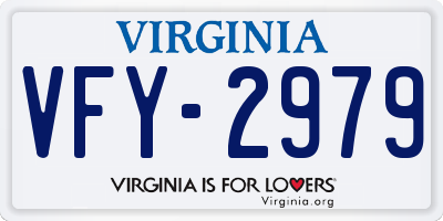 VA license plate VFY2979