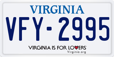 VA license plate VFY2995