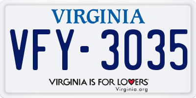 VA license plate VFY3035