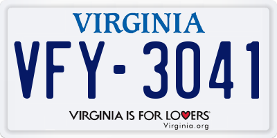 VA license plate VFY3041