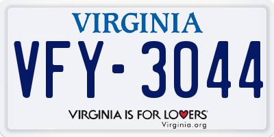 VA license plate VFY3044