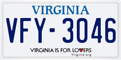 VA license plate VFY3046