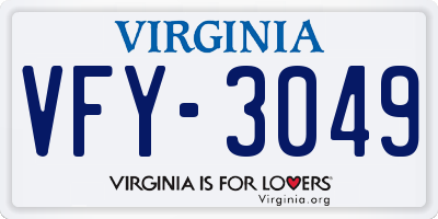 VA license plate VFY3049