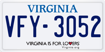VA license plate VFY3052