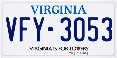 VA license plate VFY3053