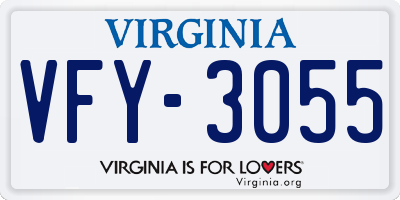 VA license plate VFY3055