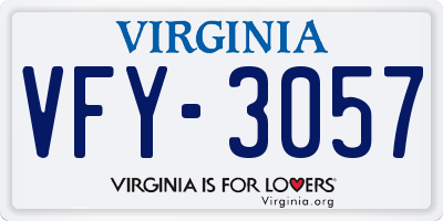 VA license plate VFY3057