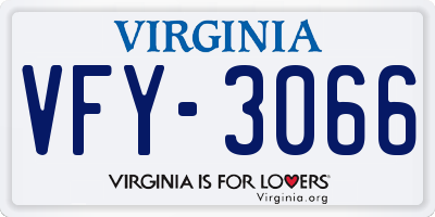 VA license plate VFY3066