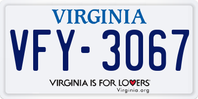 VA license plate VFY3067