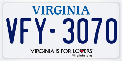 VA license plate VFY3070