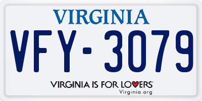 VA license plate VFY3079