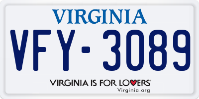 VA license plate VFY3089