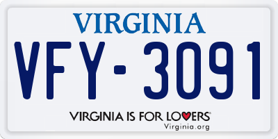 VA license plate VFY3091