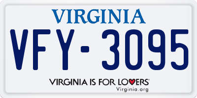 VA license plate VFY3095