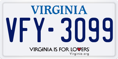 VA license plate VFY3099