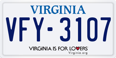VA license plate VFY3107