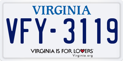 VA license plate VFY3119