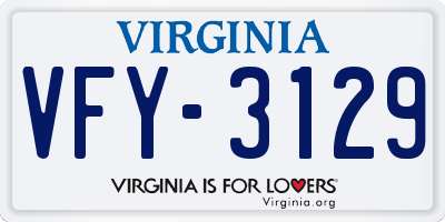 VA license plate VFY3129