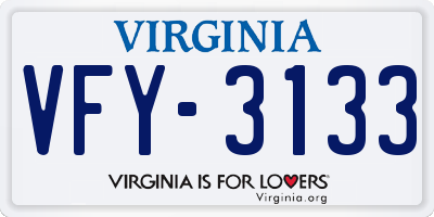 VA license plate VFY3133