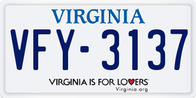 VA license plate VFY3137